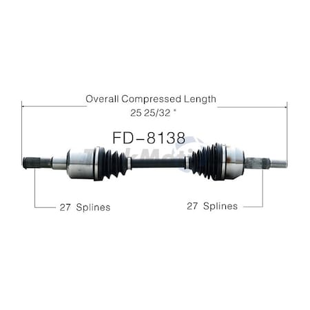 Surtrack Axle Cv Axle Shaft, Fd-8138 FD-8138